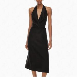 Babaton Aritzia Black Linen Dress